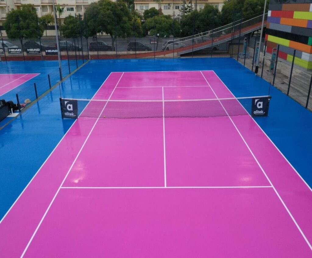 construcción de pistas de tenis